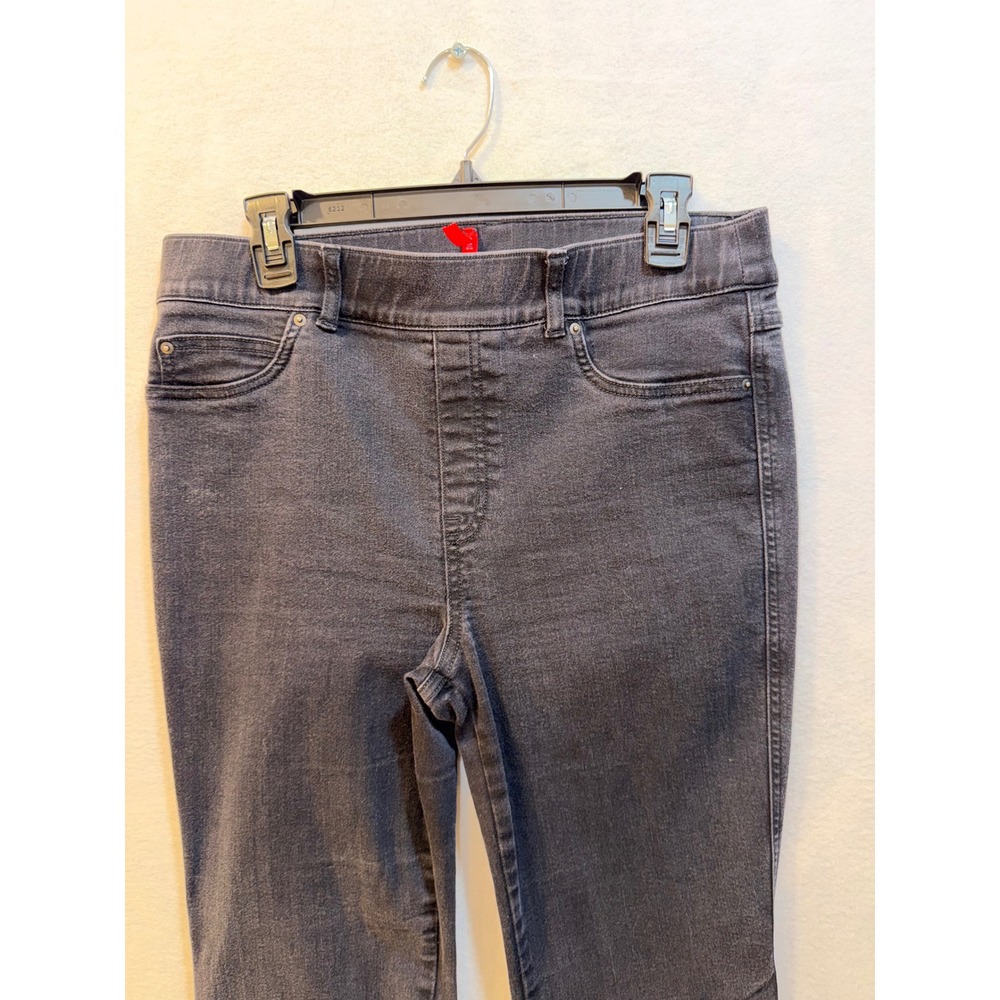 Spanx Women's L/G Black Wash Denim Flare Leg Pull On Jeggings